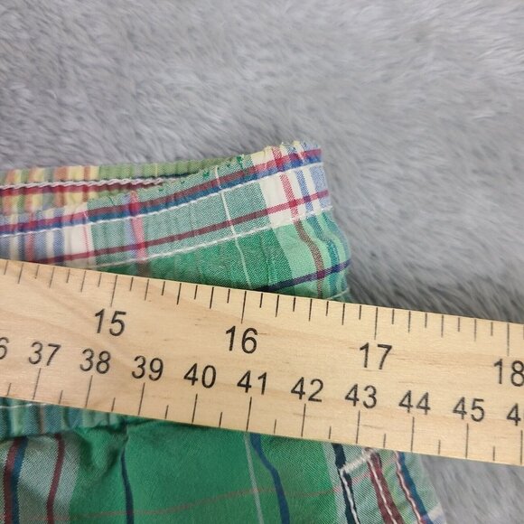 Polo Ralph Lauren Swim Trunks Men's Large Green Plaid Mesh Board Short Vintage - Picture 6 of 11